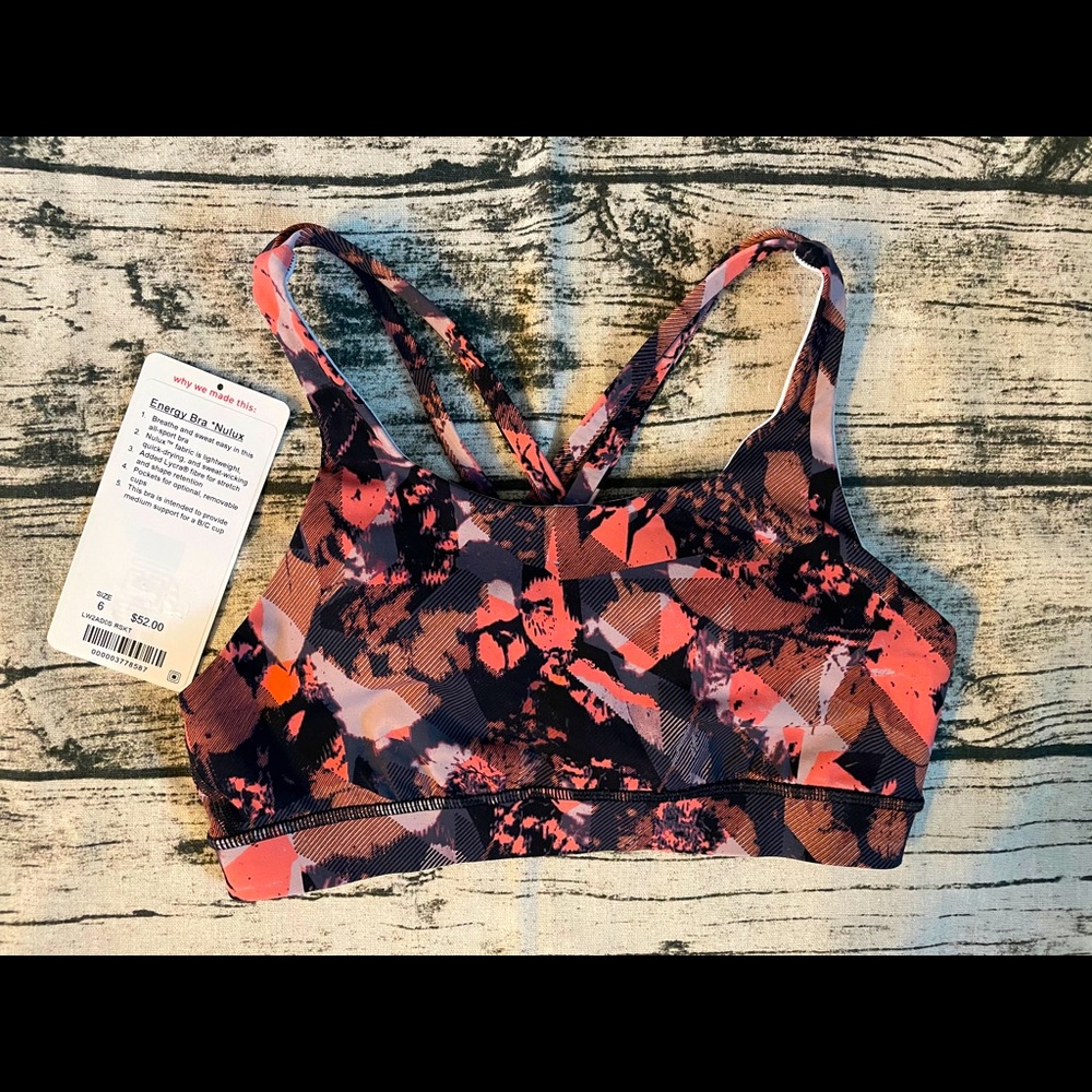 Lululemon Nulux Energy Bra size 6